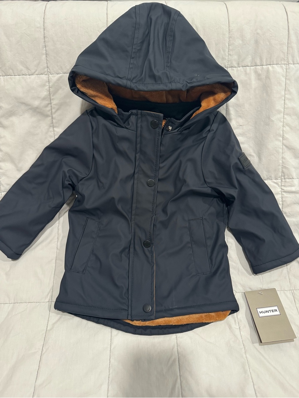 HUNTER Boys Plush-Lined Rain Jacket